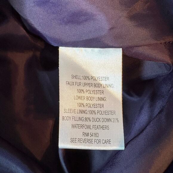 Calvin Klein Coat Down Packable Quilted‎ Purple Hooded Full Zip Puffer Jacket XL - Picture 10 of 11